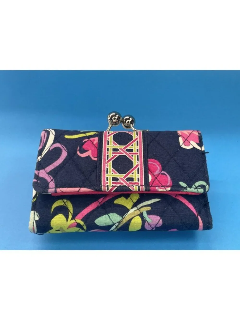 Vintage Vera Bradley Women’s Floral Small Hope Ribbons Kisslock Compact Wallet - Picture 2 of 14